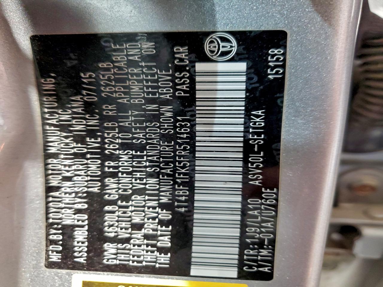 Toyota Camry Le Image 10