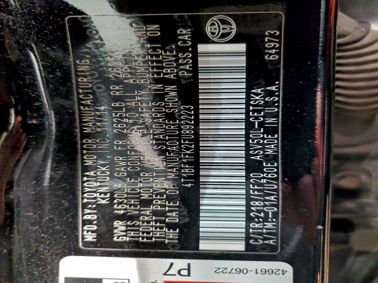 Toyota Camry Le Image 6